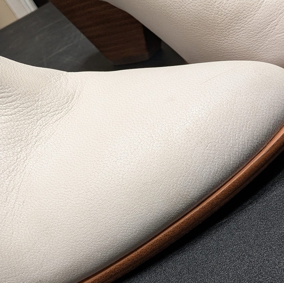 Frye Reina White Leather Pointed Toe Western Block Stack Heel Ankle Booties 9.5M - Picture 8 of 16